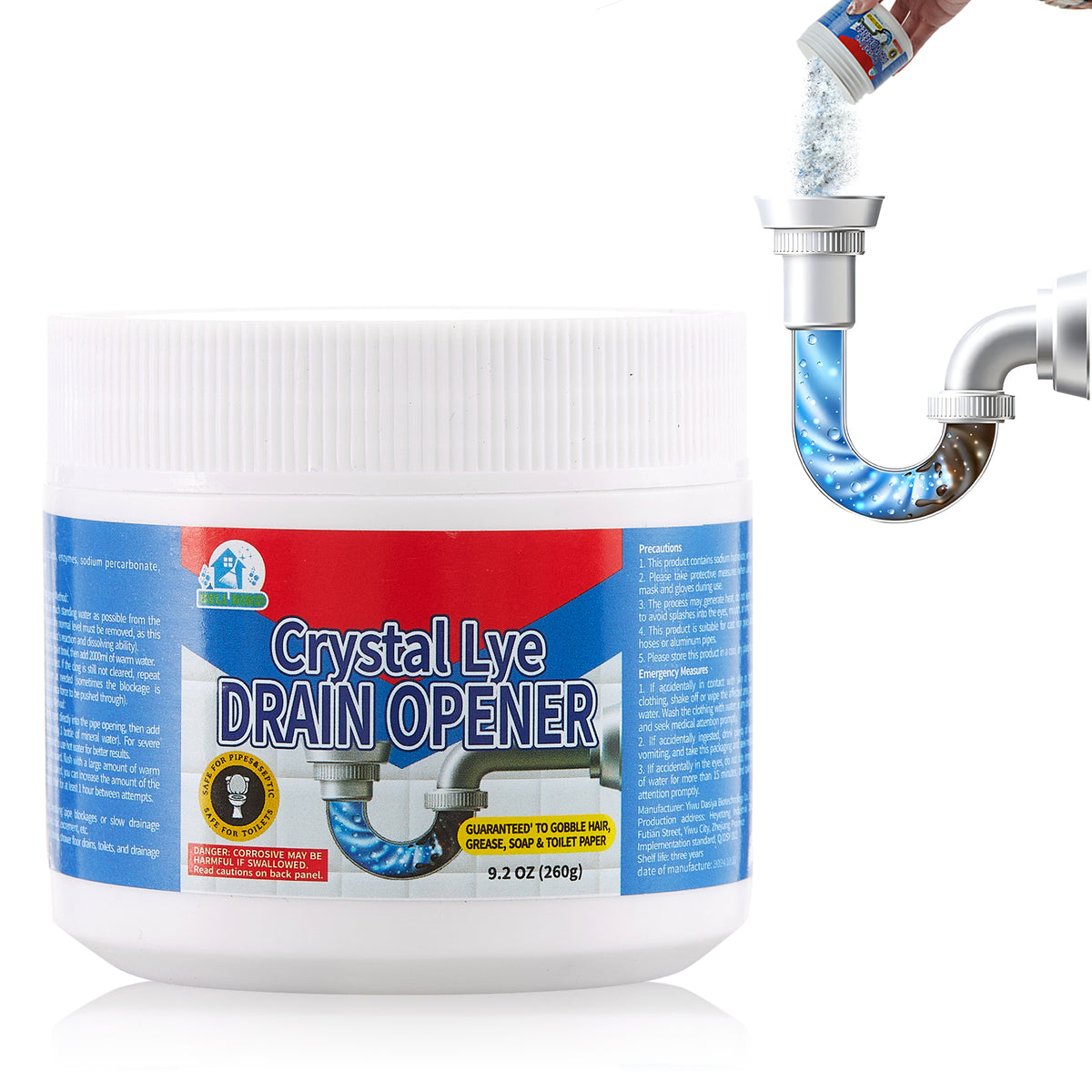 Bell Bird Household Drain Opener Crystals-two bottles