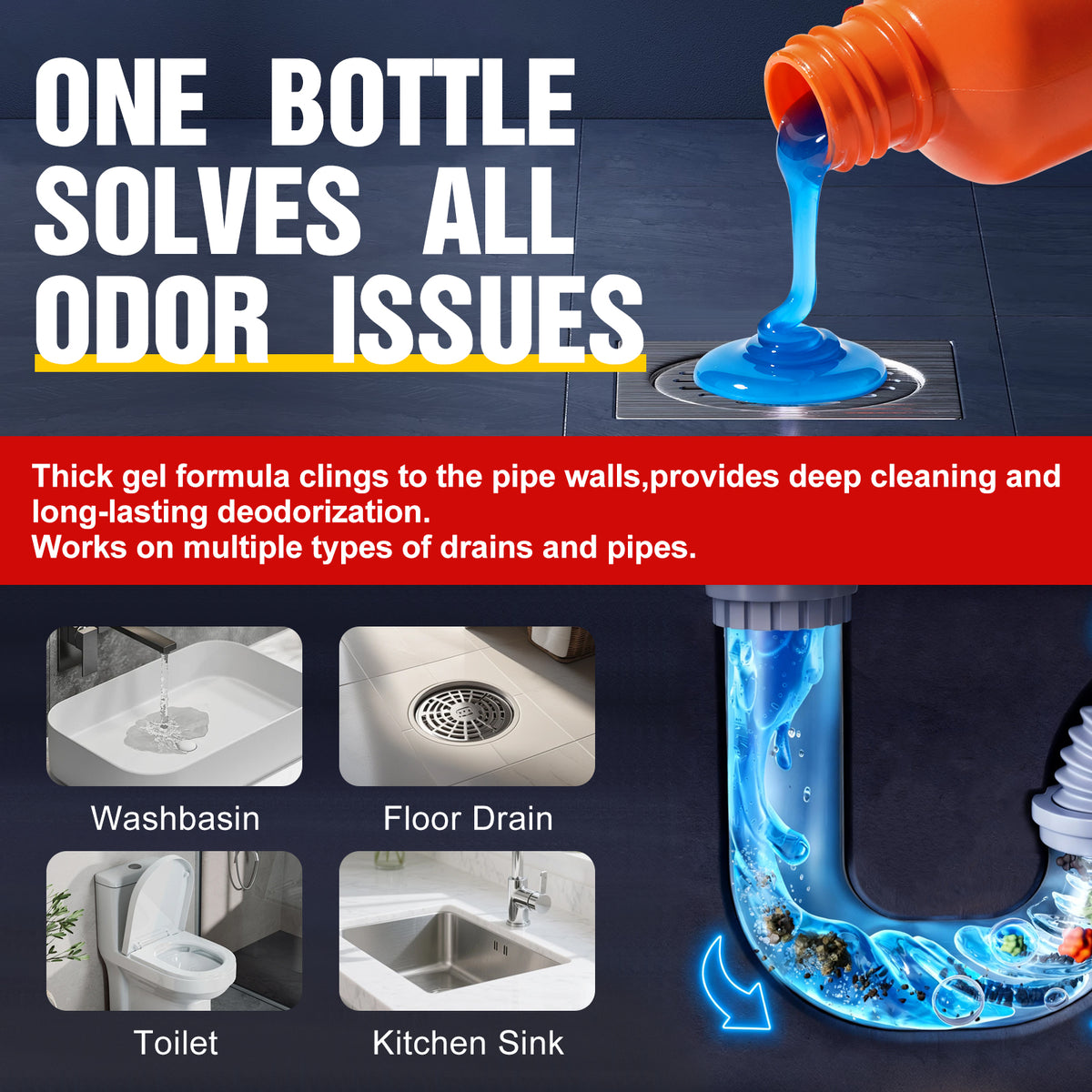 Bell Bird Power Gel Drain Cleaner-Two bottles
