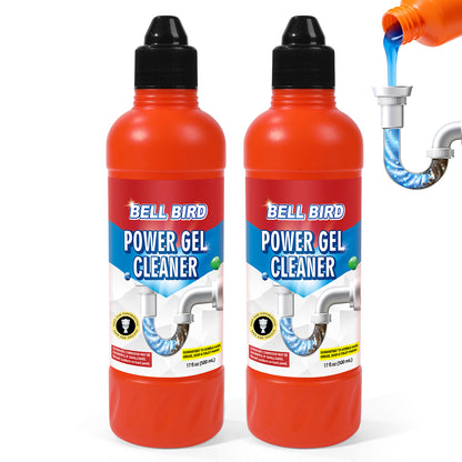 Bell Bird Power Gel Drain Cleaner | Cuts Through Standing Water to Dissolve Hair, Grease, Soap Scum & Toilet Paper | Safe for Septic Systems, Pipes & Garbage Disposals