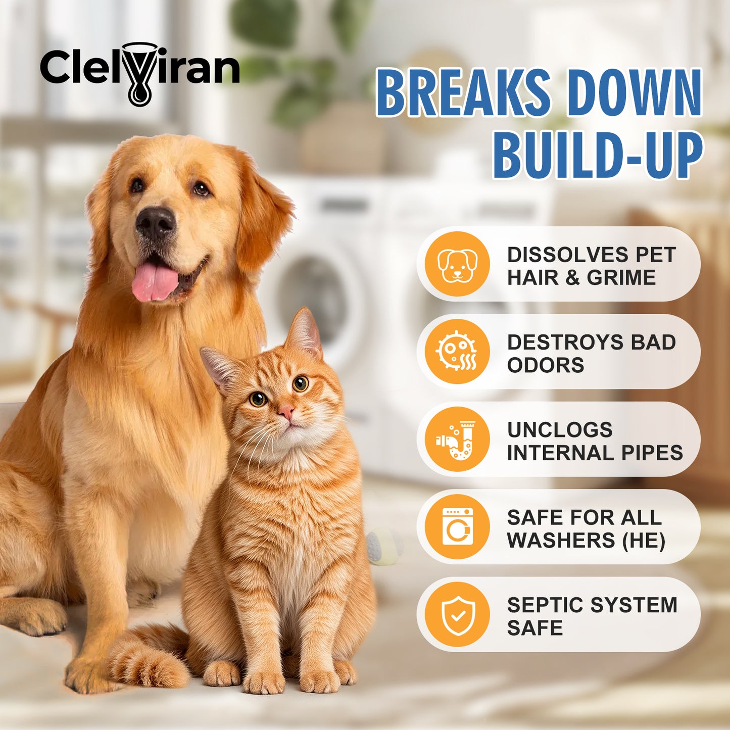 Pet Hair Washing Machine Cleaner Powder