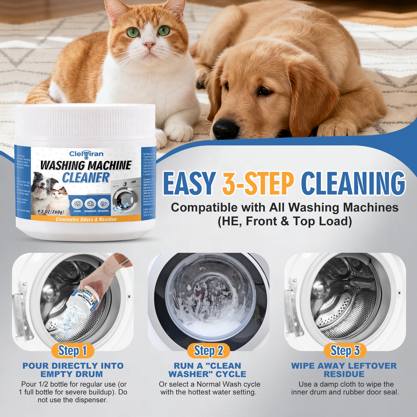 Pet Hair Washing Machine Cleaner Powder