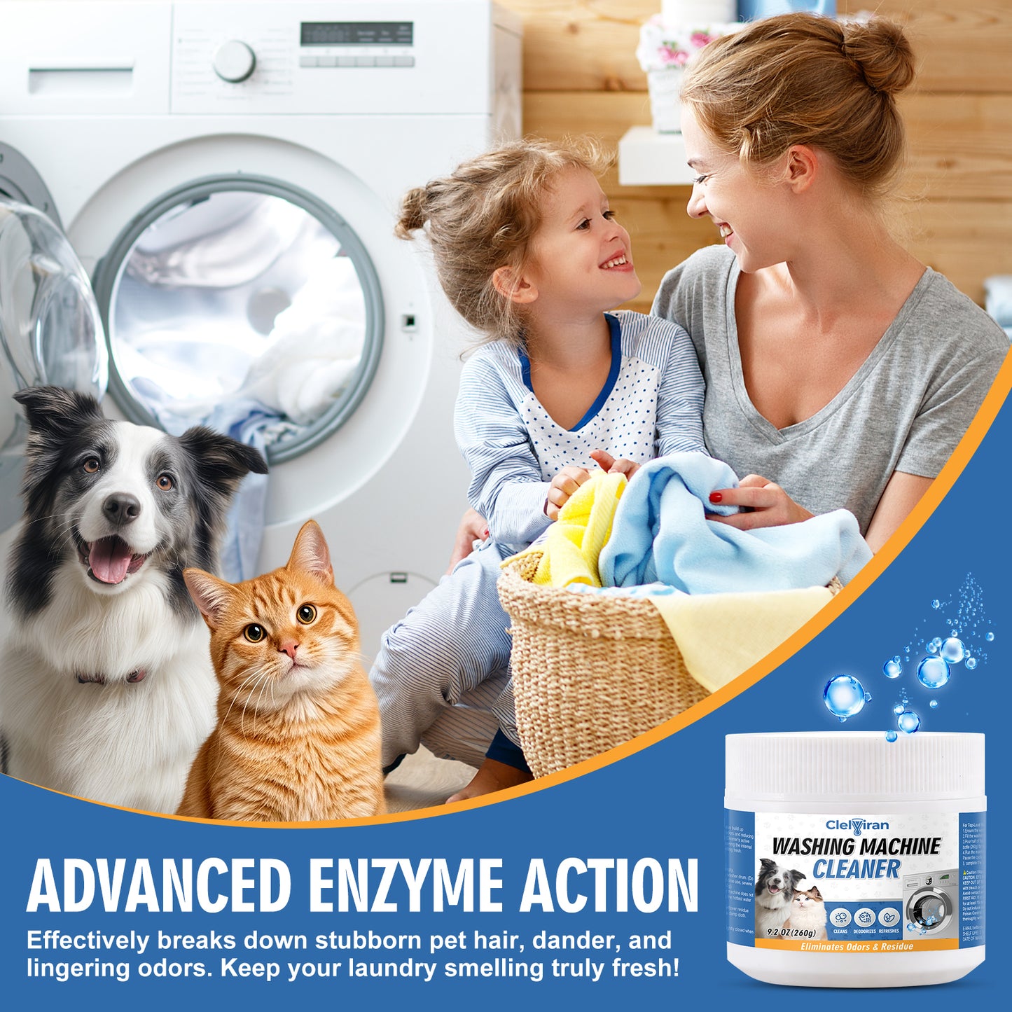 Pet Hair Washing Machine Cleaner Powder