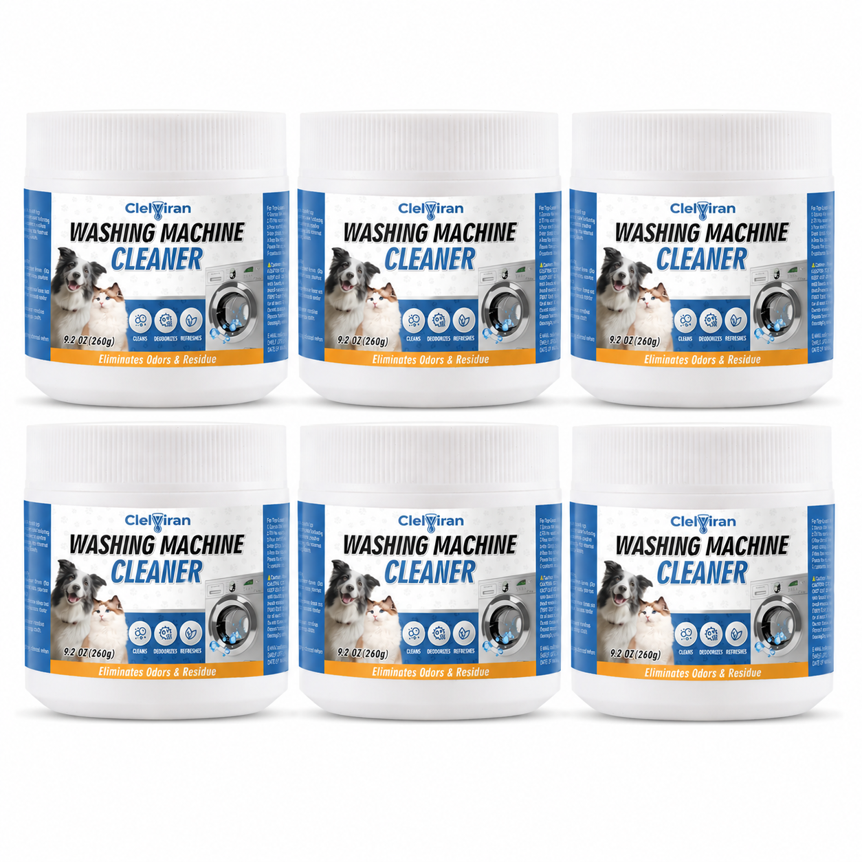 Pet Hair Washing Machine Cleaner Powder-6 bottles