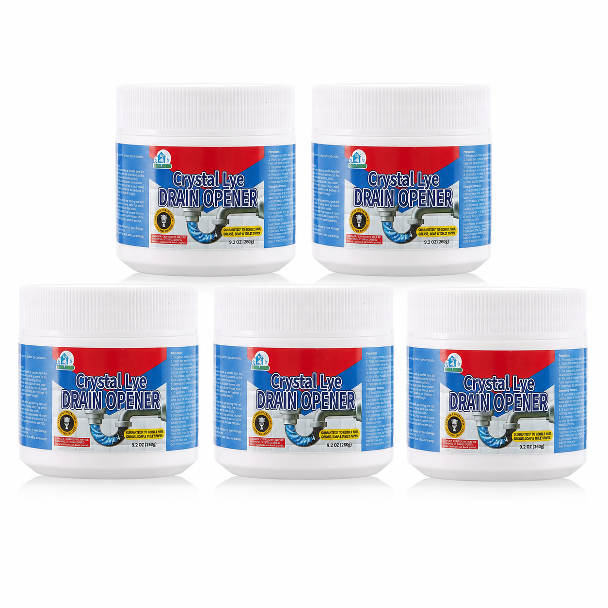 Bell Bird Household Drain Opener Crystals-Five Bottles